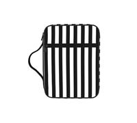 KAPPTYY Étui de bible léger à rayures noires et blanches avec emplacements pour stylos et poches zippées, sac de rangement portable pour ordinateur portable et tablette