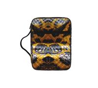 KAPPTYY Étui de bible léger avec emplacements pour stylos et poches zippées pour ordinateur portable et tablette Motif serpent Jaune