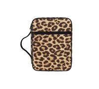 KAPPTYY Étui de bible léger imprimé léopard avec emplacements pour stylos et poches zippées, sac de rangement portable pour ordinateur portable et tablette