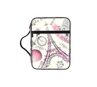 KAPPTYY Étui léger avec emplacements pour stylos et poches zippées, sac de rangement portable pour ordinateur portable et tablette Motif Tour de Paris
