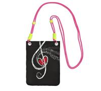 KAPPTYY Étui universel pour téléphone portable, motif symboles de musique, impression d'amour, pochette pour téléphone portable, pochette pour téléphone portable, convient à n'importe quel téléphone