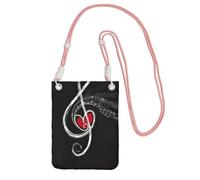 KAPPTYY Étui universel pour téléphone portable, motif symboles de musique, impression d'amour, pochette pour téléphone portable, pochette pour téléphone portable, convient à n'importe quel téléphone