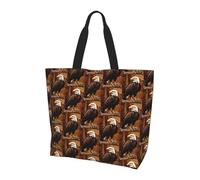 KAPPTYY Flying Eagle Sac à bandoulière imprimé pour femme Grand sac fourre-tout réutilisable Sac à main tendance pour voyage shopping