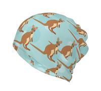 KAPPTYY Funny for Kangaroo Zoo Cache-cou d'hiver cache-cou pour homme/femme Bonnet avec écharpe et masque Noir