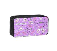 KAPPTYY Grande trousse à crayons avec fermeture éclair durable avec poignée, motif infirmière, violet imprimé, pour bureau, université, journal intime