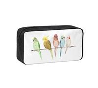 KAPPTYY Grande trousse à crayons avec motif perroquets colorés sur un arbre, durable à fermeture éclair avec poignée, pour le bureau, l'université, le journal