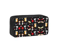 KAPPTYY Grande trousse à crayons imprimée avec motif de médecine de dessin animé, durable avec fermeture éclair, pour bureau, université, journal