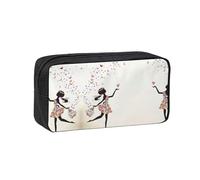 KAPPTYY Grande trousse à crayons imprimée papillon de danse, durable avec fermeture éclair avec poignée, pour bureau, université, journal