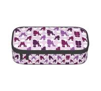 KAPPTYY Grande trousse à crayons originale de grande capacité avec motif caniche violet à pois pour adultes, Noir , Taille unique, Organiseur de sac