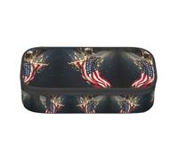 KAPPTYY Grande trousse à crayons originale North American Bald Eagle haute capacité pour adultes, Noir , Taille unique, Organiseur de sac