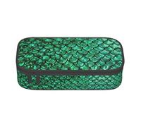 KAPPTYY Green Fish Scales Trousse à crayons originale haute capacité pour adultes, Noir , Taille unique, Organiseur de sac
