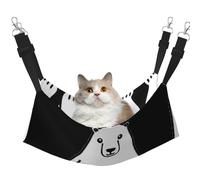 KAPPTYY Hamac à suspendre pour animal domestique avec sangles réglables et crochets métalliques Lit double face Motif ours polaire