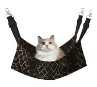 KAPPTYY Hamac lit double face avec sangles réglables et crochets métalliques à suspendre pour animal domestique Motif lignes géométriques