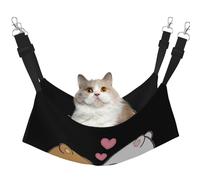 KAPPTYY Hamac pour animal domestique avec sangles réglables et crochets en métal Motif ours marron