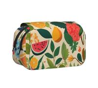 KAPPTYY Hojas Tropicales Y Flores Trousse à crayons pour crayons Boîte de rangement pratique pour stylos aquarelle ou marqueurs, Noir , Taille unique, Organiseur de sac