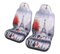 KAPPTYY Housses de siège de voiture en tissu avec motif arbre de Paris et Tour Eiffel, compatible avec airbag, confort automobile, camions, SUV