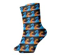 KAPPTYY Ice And Fire Dragons Chaussettes thermiques douces pour tous les jours Poignets côtelés extensibles pour une utilisation en intérieur et en extérieur