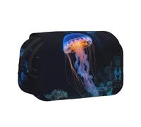 KAPPTYY Jellyfish Trousse à crayons Motif océan Boîte de rangement pratique pour stylos aquarelle ou marqueurs, Noir , Taille unique, Organiseur de sac