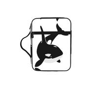 KAPPTYY Killer Whale Dolphin Ocean Étui léger pour la Bible avec emplacements pour stylos et poches zippées Sac de rangement portable pour ordinateur portable et tablette