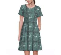 KAPPTYY Mot de cours de mathématiques robe décontractée pour femme avec poches taille élastique fluide trapèze robe d'été à manches courtes cadeau pour maman, petite amie, fille, Noir , XL