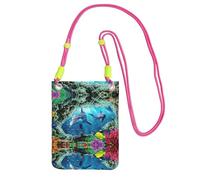 KAPPTYY Ocean Underwater Dolphin Fish Printing Fashion Cell Phone Bag Universal Outdoor Phone Pouch Case Gadget Pocket Convient à tout téléphone, Fuchsia, Taille unique