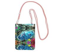 KAPPTYY Ocean Underwater Dolphin Fish Printing Fashion Cell Phone Bag Universal Outdoor Phone Pouch Case Gadget Pocket Convient à tout téléphone, rose, Taille unique