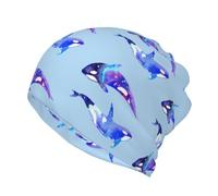 KAPPTYY Orca Killer Whale Cache-cou d'hiver pour homme/femme Bonnet avec écharpe et masque Noir