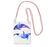 KAPPTYY Orca Killer Whale Impression Mode Téléphone Portable Sac Universel Extérieur Téléphone Pochette Gadget Poche Convient à Tout Téléphone Rose