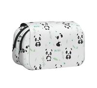 KAPPTYY Panda Trousse à crayons en bambou pour crayons, boîte de rangement pratique pour stylos aquarelle ou marqueurs, Noir , Taille unique, Organiseur de sac