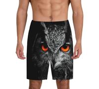 KAPPTYY Pantalon de pyjama confortable avec motif hibou pour homme, imitation coton ultra doux, imprimé