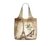 KAPPTYY Paris Tower Sac fourre-tout pliable réutilisable compact et léger pour les trajets quotidiens