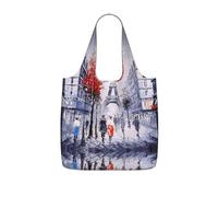 KAPPTYY Sac fourre-tout pliable réutilisable et compact avec motif de la Tour Eiffel de Paris City Tree