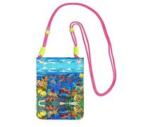 KAPPTYY Sac universel pour téléphone portable, motif poissons tropicaux, corail, monde sous-marin, convient à n'importe quel téléphone, Fuchsia, Taille unique