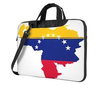 KAPPTYY Sacoche pour ordinateur portable en tissu Oxford avec imprimé drapeau du Venezuela, Noir , 15.6 inch