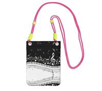 KAPPTYY Touches de piano avec impression de notes de musique, sac universel pour téléphone portable, pochette extérieure pour téléphone portable, poche gadget adaptée à n'importe quel téléphone