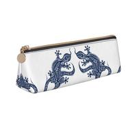 KAPPTYY Trousse à crayons à grande ouverture Gecko Illustration Gecko School Pochette à crayons légère et spacieuse avec fermeture éclair, blanc, Taille unique, Organiseur de sac