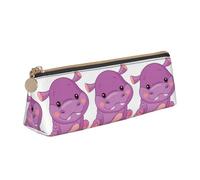 KAPPTYY Trousse à crayons avec fermeture éclair Motif hippopotame Violet, blanc, Taille unique, Organiseur de sac