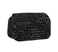 KAPPTYY Trousse à crayons avec illustration de chimie abstraite, impression 3D, boîte de rangement pratique pour stylos aquarelle ou marqueurs, Noir , Taille unique, Organiseur de sac