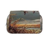 KAPPTYY Trousse à crayons avec impression canards sauvages volants pour crayons, boîte de rangement pratique pour stylos aquarelle ou marqueurs, Noir , Taille unique, Organiseur de sac