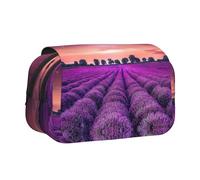 KAPPTYY Trousse à crayons avec impression champs de lavande pour crayons, boîte de rangement pratique pour stylos aquarelle ou marqueurs, Noir , Taille unique, Organiseur de sac