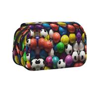 KAPPTYY Trousse à crayons avec impression football - Boîte de rangement pratique pour stylos aquarelle ou marqueurs, Noir , Taille unique, Organiseur de sac