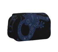 KAPPTYY Trousse à crayons avec impression gecko pour crayons, boîte de rangement pratique pour stylos aquarelle ou marqueurs, Noir , Taille unique, Organiseur de sac