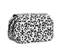 KAPPTYY Trousse à crayons avec imprimé léopard noir et blanc - Boîte de rangement pratique pour stylos aquarelle ou marqueurs, Noir , Taille unique, Organiseur de sac