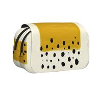 KAPPTYY Trousse à crayons jaune moutarde et noire pour crayons, boîte de rangement pratique pour stylos aquarelle ou marqueurs, Noir , Taille unique, Organiseur de sac