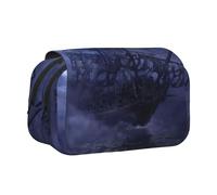 KAPPTYY Trousse à crayons motif bateau pirate pleine lune pour crayons, boîte de rangement pratique pour stylos aquarelle ou marqueurs, Noir , Taille unique, Organiseur de sac