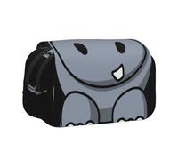 KAPPTYY Trousse à crayons motif hippopotame de dessin animé pour crayons, boîte de rangement pratique pour stylos aquarelle ou marqueurs, Noir , Taille unique, Organiseur de sac