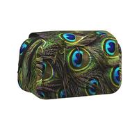 KAPPTYY Trousse à crayons motif paon frais pour crayons, boîte de rangement pratique pour stylos aquarelle ou marqueurs, Noir , Taille unique, Organiseur de sac