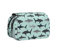 KAPPTYY Trousse à crayons motif requin pour crayons, boîte de rangement pratique pour stylos aquarelle ou marqueurs, Noir , Taille unique, Organiseur de sac