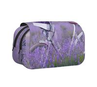 KAPPTYY Trousse à crayons motif vélo de terrain lavande pour crayons, boîte de rangement pratique pour stylos aquarelle ou marqueurs, Noir , Taille unique, Organiseur de sac
