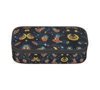 KAPPTYY Trousse à crayons originale de grande capacité avec motif bébé paresseux endormi, grande boîte à stylos, fournitures esthétiques portables pour adultes, Noir , Taille unique, Organiseur de sac